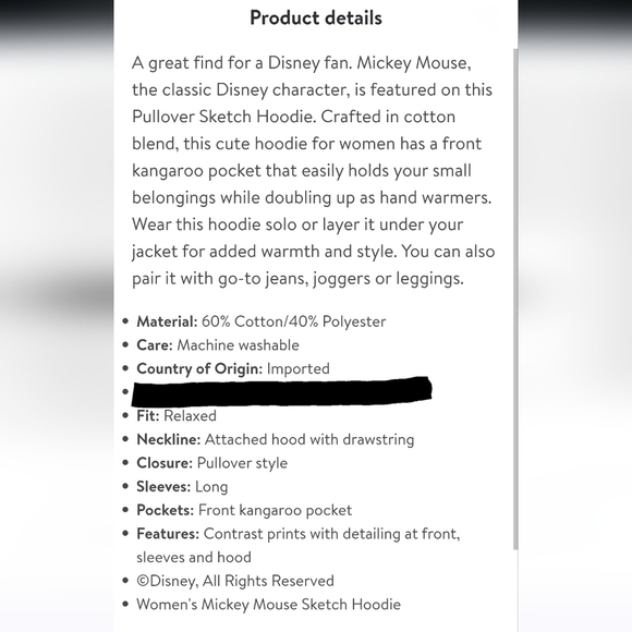 Mickey Mouse Womens Grey Sketch Hooded Sweatshirt Drawstring Embroidered Patches - Picture 15 of 15